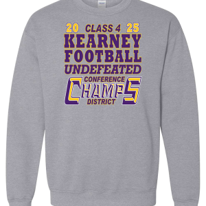 Kearney Football Bulldogs 2025 Undefeated Conf & District Champs Crew Neck Sweatshirt