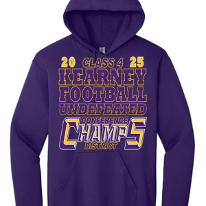 Kearney Football Bulldogs 2025 Undefeated Conf & District Champs Hooded Sweatshirt