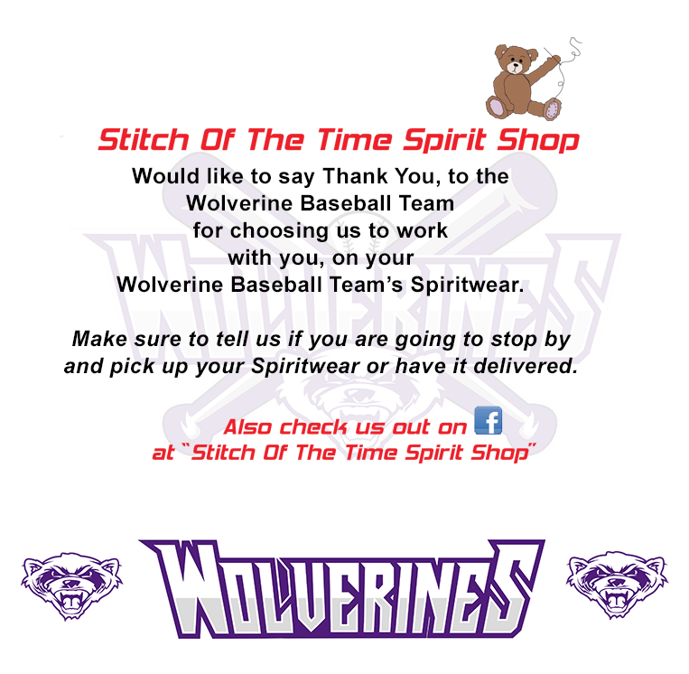 Wolverine Baseball Team Thank You