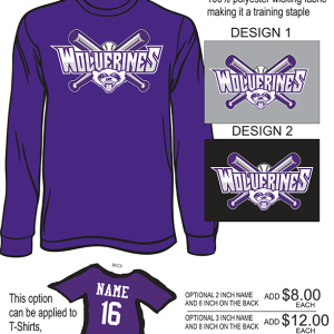 Wolverines Baseball Wicking Long Sleeve T-Shirts