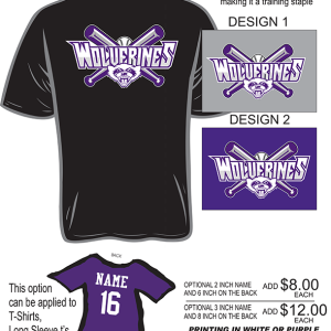Wolverines Baseball Wicking T-Shirts
